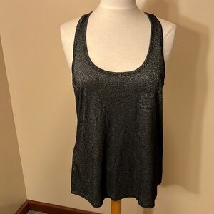 Michael Stars Black Glitter Racerback Tank